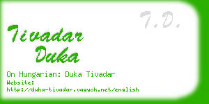 tivadar duka business card